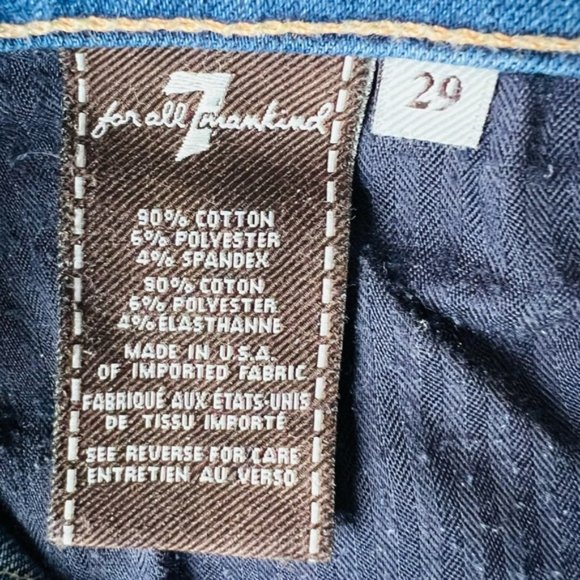 7 For All Mankind the Slim Cigarette Raw Hem Blue Women’s Jeans. Size 29 - Picture 4 of 9